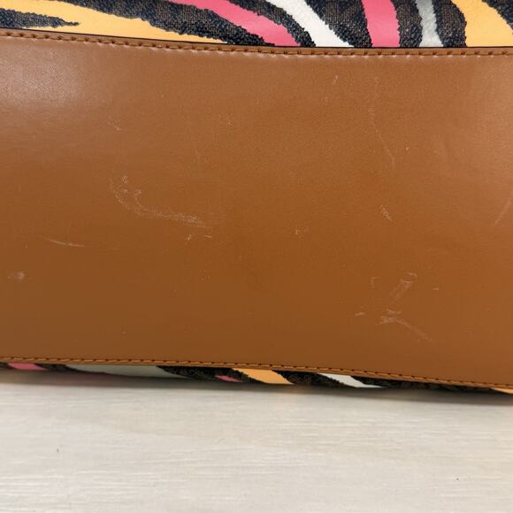 Michael Kors Signature Eva Colorful Zebra Print Tote With Snap Pouch - Picture 11 of 16